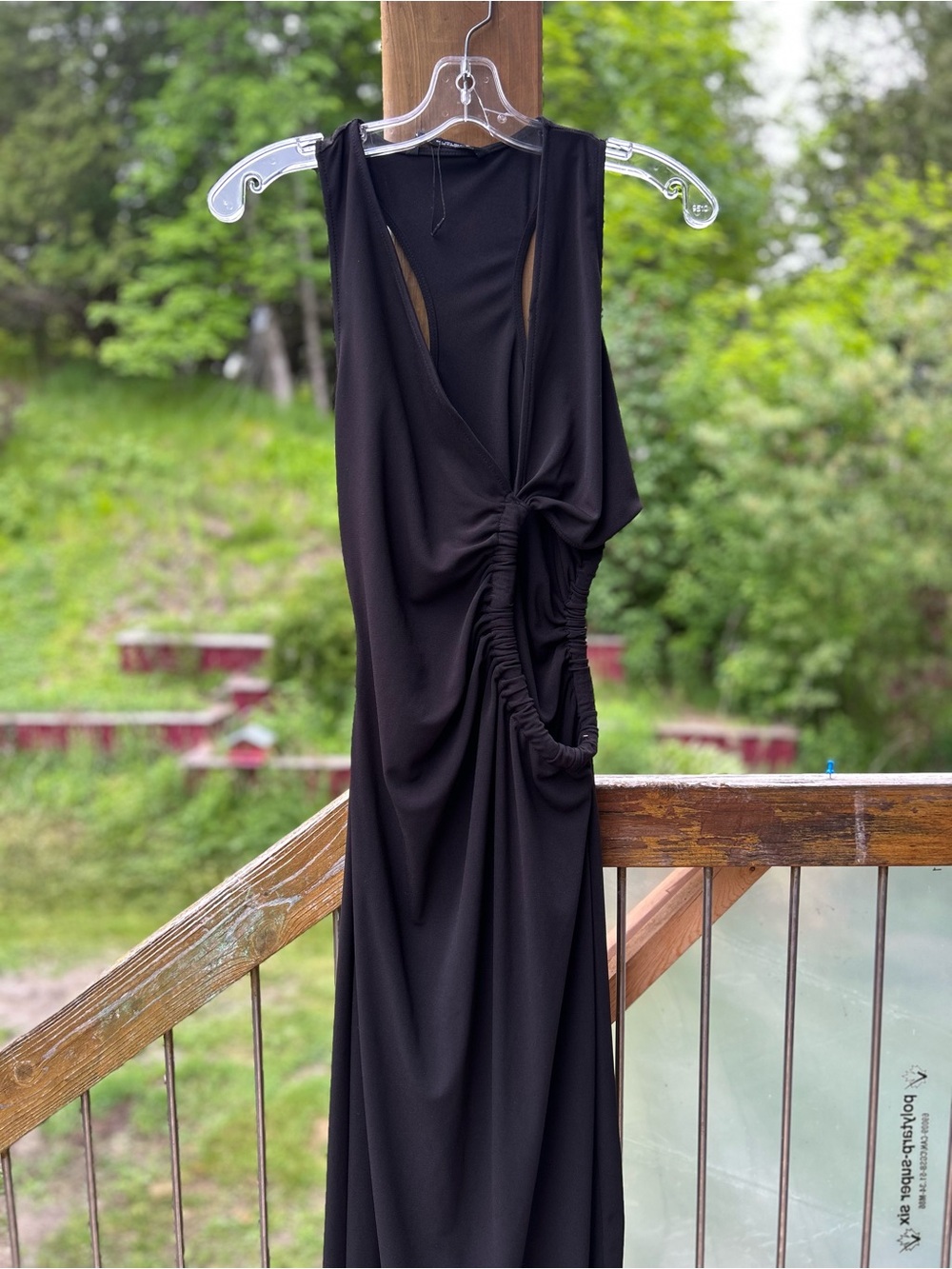 Zara Black Cut-Out Maxi Dress • Large